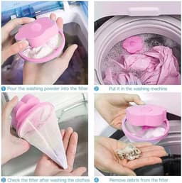Narimano® Wasmachine Filter Zak, Lint Mesh Zakken - Catcher Bloemen - Haar Filter Net Pouch Herbruikbare Hair Remover Tool (2 stuks) — thumbnail 2