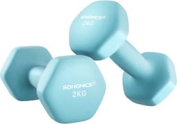 Dumbbell set van 2 - 2x2 kg - totaal 4 kg - turquoise met neopreen coating — thumbnail 1