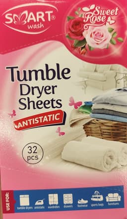 Droogtrommeldoekjes | droogtrommel doekjes | Sweet Rose | Droogtrommel doekjes Droogtrommel doekjes anti-statisch | Droger doekjes | Wasdroger doekjes | Geurdoekjes droger | Anti-kreuk doekjes | Wasverzachter doekjes | 32 stuks — thumbnail 1