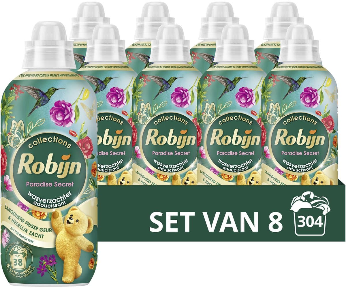 Robijn - Wasverzachter - Paradise Secret - 8 flessen - 304 wasbeurten - Voordeelverpakking — afbeelding 1
