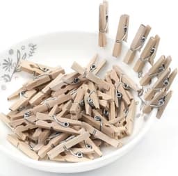 CHPN - Mini wasknijpertjes - Kleine wasknijpers - 2CM - Houten knijpers - Knijpers om kaarten op te hangen - 40 stuks — thumbnail 1