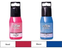 Artdeco 3D Dimensionale Verf Set – 2x50 ml – Blauw & Rood – Geschikt voor Stof, Glas, Keramiek, Karton, Metaal, Papier & Steen – 3D Liner Textuur- en Reliëfschilderen Dimensional Paint