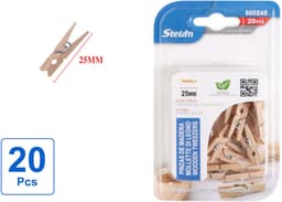 Decopatent - 20 Stuks Mini Fotoknijpertjes - 25mm Lang - Kaartknijpertjes - Kleine mini wasknijpers - Hout - Kaarten Kerstkaart knijpers - Houten clips voor fotos — thumbnail 1