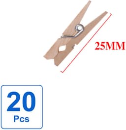 Decopatent - 20 Stuks Mini Fotoknijpertjes - 25mm Lang - Kaartknijpertjes - Kleine mini wasknijpers - Hout - Kaarten Kerstkaart knijpers - Houten clips voor fotos — thumbnail 3