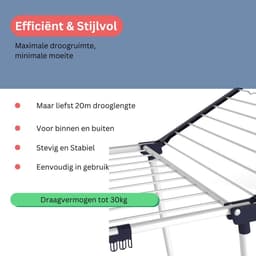 Wasophoogte® Wasrek - Droogrek - StableDry Blauw/wit - 20m drooglengte — thumbnail 4
