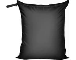 Waterdichte natte droge waszak, vuile waszak, reistas voor natte kleding met ritsen, stoffen luiertassen, multifunctionele waszakken, organizer, opbergtas voor badpakken, sportschool (1 stuk,24 x 32 inch) - zwart - L - 60x80cm