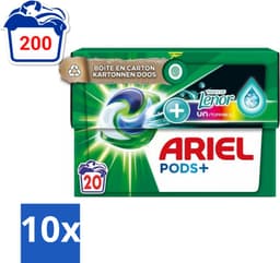 10 x Ariel Original - Touch of Lenor Unstoppables - Wasmiddelcapsules - Pods+ - Gekleurde Was - 20 Wasbeurten - Wasmiddel Capsules - Gekleurde Was - Frisse Geur - Koud Water Was - Vlekverwijdering — thumbnail 1