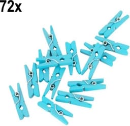 72x Mini Houten Knijpers Licht Blauw — thumbnail 1