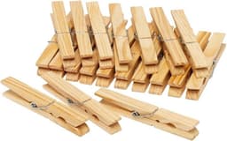 Houten wasknijpers - 20x stuks - knijpers / wasspelden - bamboe - was ophangen — thumbnail 1