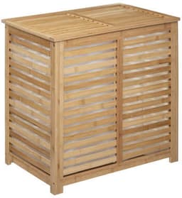 5Five Wasmand Bamboe - Dubbele bak - 2x 50 liter compartiment - 58 x 40 x 60 cm - met deksel — thumbnail 1