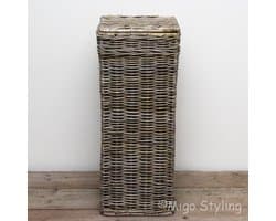 Hoge - Wasmand - Smal - Grey - Rotan - Riet - 31x31xH70cm