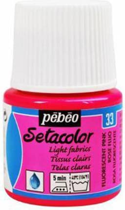 Pébéo Setacolor Fluoriserend Roze Textielverf - 45ml textielverf voor lichte stoffen — thumbnail 1