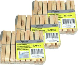 Benson Wasknijpers - 54x stuks - XXL - natuurlijke houtkleur - stevig ontwerp - 10 cm — thumbnail 2