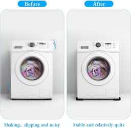 Anti Trillingsmat Wasmachine - en Wasdroger - Geluidsdempende Antislip Mat - Rubber Mat Trillingsdempers - Trillingsdempers wasmachine – Extra dik - Voetjes wasmachine & droger - Wasmachine demper – Anti trillings - vibratie - dempers pads – Antislip — thumbnail 5