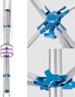 tectake® Aluminium Droogmolen - wasmolen met 4 Draagarmen - Traploos in Hoogte Verstelbaar - Diverse Modellen - (Type 2 | Nr. 402720) — thumbnail 2