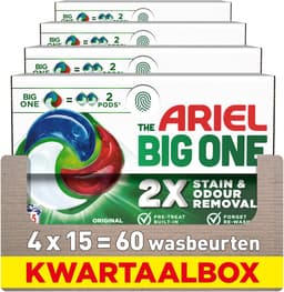 Ariel 3in1 Wasmiddel Pods The Big One Original - 4 x 15 stuks — thumbnail 1