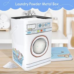 Opbergdoos Wasmachine Powder Metal Box - Transparant Skylight Design - Unieke Wasmachine Vorm - Wassen Poeder Bind — thumbnail 3