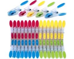30 Kleurige Wasknijpers - Weerbestendige Kunststof Clips voor Waslijn, Handdoeken, Kleding en Sokken