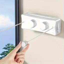 Uitschuifbare Waslijn - 5.1 meter Roestvrij Staal, Dubbele Lijn voor Binnen/Buiten voor Balkon & Huurkamers, Waslijnen — thumbnail 4