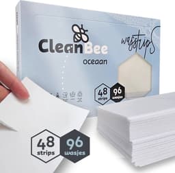 CleanBee Wasmiddelstrips 96 Wasbeurten Oceaan - Wasmiddel Wasvellen - Detergent Sheets - Eco Laundry Strips - Micro Plasticvrij - Biologisch - Eco Wasstrips - Wasstrips - Wasmiddelstrips — thumbnail 1