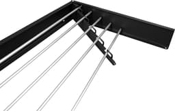 Milano Luxurious Wandwasrek – Inklapbaar wasrek – Droogrek - Wandmontage – 100 cm - Metaal – Zwart/Zilver — thumbnail 3