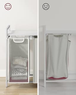 ACAZA Wasmand 3 vakken - 114 L - Wit - 92,5 x 33 x 71 cm — thumbnail 4