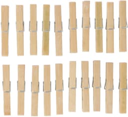 Bamboe wasknijpers - 20x - hout - 9 cm — thumbnail 1