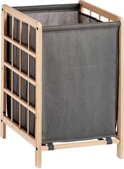 Kipit Wasmand Woodbox - met opvang waszak - 50 liter compartiment - 40 x 33 x 60 cm — thumbnail 1