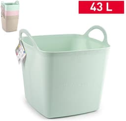 Plasticforte Kuip/emmer/wasmand - flexibel - beige - 43 liter - vierkant - kunststof - 40 x 40 x 44 cm — thumbnail 2