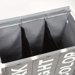 Bovista Wassorteerder 3 Vakken - Wassorteerder - Wasmand 3 Vakken - Wassorteerder Op Wieltjes - Laundry Basket - Laundry Bag - Zwart — thumbnail 4
