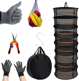 Droogrek Net 8 Lagen 17 M - Opknoping Droogrek Net Plant Met Haak - Knop Trimmen Schaar - Opbergtas en Handschoenen - Voor het Drogen van Zaden Kruiden Fruit — thumbnail 2