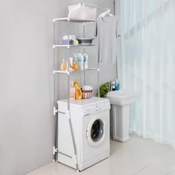 Wasruimte Plank - 3 Tier Over Wasmachine Opslag - Badkamer Organisatie Ruimtebesparende Rekken - Ivoor Wasmachine rek — thumbnail 2