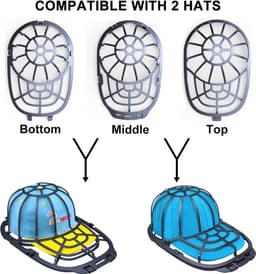 Cap Washer 2 maten - basecap rekken geschikt voor volwassenen en kinderen - baseball caps reiniger - cap wassen wasmachines vormset zwart Wasmachine rek — thumbnail 4