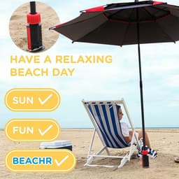 Bodemhuls voor parasol grondanker met handgrepen - 22-32 mm stangen - strand/zand/gazon/land — thumbnail 2