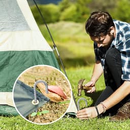 6 stuks verzinkte grondanker-haringen - 30 cm J-vormig - stabiele tentharingen - stalen trampoline bevestiging - camping tenten luifels outdoor — thumbnail 4