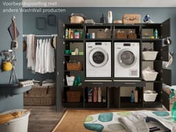 Interiax WASHWALL 'Mary' Wasmachine of Droogkast Ombouwkast Antraciet – Met 1 Lade voor Wasmand en 1 Opbergvak met 2 deuren - Wasmachinekast- 162x67.5x67.5 cm — thumbnail 4
