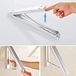 Milano Luxurious inklapbaar droogrek – Wasrek hangend – wasrek inklapbaar – wandmontage kledingrek – stevige kledinghaak inklapbaar – lichtgewicht en ruimtebesparend wasrek – zilver - 40.5x33x31 cm — thumbnail 3