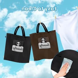 SnelShoppen - 2x Waszakken 53x54cm - Herbruikbare Waszak met 2 Compartimenten, Dikke Handvatten, Ideaal voor Vuile Kleding, Sport, Strand, Kamperen — thumbnail 4
