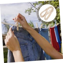 Kledinglijn Katoen - Waslijn Touw - Kleding Ophangen - Ruimtebesparend Ontwerp - 10 meter - Licht Geel — thumbnail 4