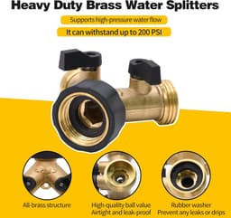 1 set - Flexibele slangverdeler - Tweewegs waterverdeling - Adapterklep - Aansluiting - 7,6*5,8 cm-1,905 cm interface - Meerwegs waterleiding voor tuingebruik - Messingkleur — thumbnail 5