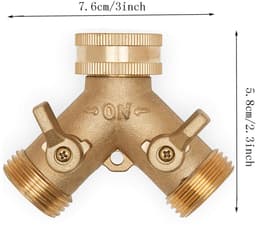 1 set - Flexibele slangverdeler - Tweewegs waterverdeling - Adapterklep - Aansluiting - 7,6*5,8 cm-1,905 cm interface - Meerwegs waterleiding voor tuingebruik - Messingkleur — thumbnail 2