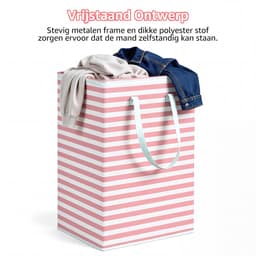 Opvouwbare Wasmand 75L – Wasmanden – Opbergmand – Wasbox - Smalle Staande Wasmand - Lange Handgrepen Waterbestendig Opbergmand — thumbnail 4