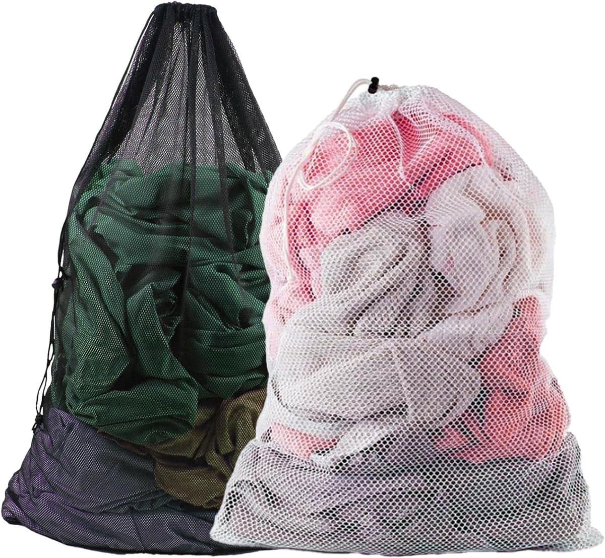 Extra grote wasnetzakken 70x90cm - 2 stuks, ideaal voor het wassen van kleding, lingerie en delicate stoffen in de wasmachine, zwart en wit — afbeelding 1
