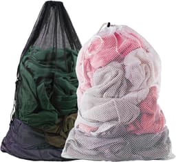 Extra grote wasnetzakken 70x90cm - 2 stuks, ideaal voor het wassen van kleding, lingerie en delicate stoffen in de wasmachine, zwart en wit — thumbnail 1