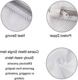 Set van 3 Wasnetten 60 x 50 cm - Duurzame Herbruikbare Waszakken met Rits voor Delicate Kleding, Sokken en Ondergoed — thumbnail 5