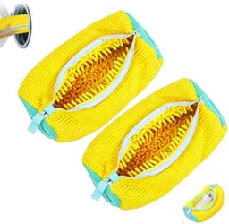 2 stuks - Schoen waszak - Schoenwaszak - Schoenwaszak voor Wasmachine - Schoenentas - geschikt voor wasmachine en droger - geel - Herbruikbaar - 39*19 cm - 360° rondom reiniging — thumbnail 1