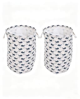 Wasmand – Stijlvolle wasmand – Wasbaar en opvouwbaar – Geschikt voor studentenkamers, appartementen en wasruimtes – Lichtgewicht en duurzaam- Set van 2 — thumbnail 1
