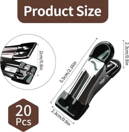 Wasknijpers - 20 stuks roestvrij staal - Metalen wasknijpers - Gemaakt van roestvrij staal - UV-bestendig, geschikt voor kleding, jeans, sokken, handdoeken, foto's (zwart) — thumbnail 4