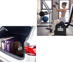 2 Stuks Waszakken 53x54cm met 2 Compartimenten, Sterke Handvatten, Herbruikbare Waszak voor Vuile Kleding, Gym, Strand en Camping — thumbnail 2