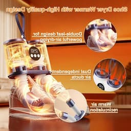 Elektrische schoenendroger met timer tot 240 minuten, constante warmte en vochtverwijdering, geschikt voor alle schoenmaten met flexibele slang en ventilatiefunctie (150 W, wit) — thumbnail 4